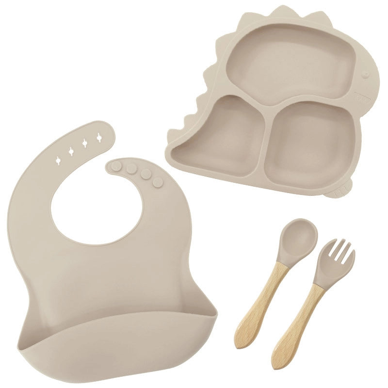 Couverts Enfant en Silicone - Dinosaure Dessin Animé